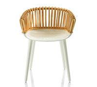 MAGIS fauteuil CYBORG CLUB (Jambes blanches brillantes / Dossier naturel - Polycarbonate / Midolino)