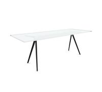 MAGIS table BAGUETTE 200x90 cm (Plateau transparent, structure noire - Verre et aluminium peint en polyester)