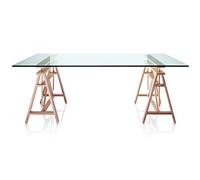 MAGIS table TEATRO 200 x 90 cm (Cristal Trempé - cristal / Hêtre massif)