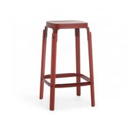 MAGIS tabouret STEELWOOD STOOL (Rouge brique H 68 cm - Hêtre et acier vernis)
