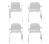 Magis Troy - Set de 4 chaises outdoor & accoudoirs frame white