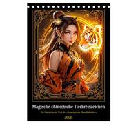 Magische chinesische Tierkreiszeichen (Tischkalender 2026 DIN A5 hoch), CALVENDO Monatskalender: Die fantastische Welt des chinesischen Mondkalenders