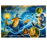 Magische Meister - Kalender über Zauberer und ihre Kräfte (Wandkalender 2026 DIN A4 quer), CALVENDO Monatskalender: Ein fantasievoller Kunstkalender mit Zaubersprüchen und geheimen Ritualen