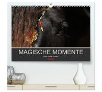 Magische Momente - Pferde Horses Caballos (hochwertiger Premium Wandkalender 2026 DIN A2 quer), Kunstdruck in Hochglanz: Die Magie der Pferde. Fotografien vor schwarzem Hintergrund