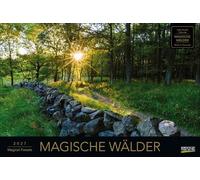 Magische Wälder 2027: Großer Foto-Wandkalender mit Bildern aus bunten Wäldern. Edler schwarzer Hintergrund. PhotoArt Panorama Querformat: 58x39 cm.