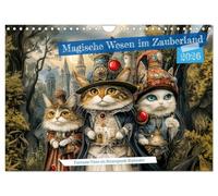 Magische Wesen im Zauberland - Fantasie-Tiere im Steampunk-Kalender (Wandkalender 2026 DIN A4 quer), CALVENDO Monatskalender: Steampunk-Charme trifft Märchenzauber