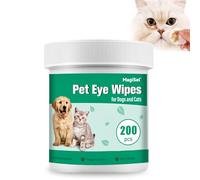 MagiSel Lot de 200 Papier Oculaires pour Animaux de Compagnie, Tampons de Lavage des Yeux pour Chiens et Chats, Détachants Doux et Hydratants pour Animaux de Compagnie