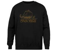 MAGITONE Accueillez Le Monde À Bras Ouverts Pull Noir Unisexe Ras du Cou sans Sexe Unisex Black Jumper Genderless Crewneck