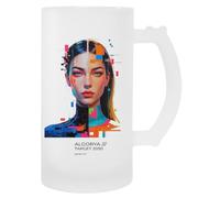 MAGITONE Algorya Objectif 2030 Boxy Tasse À Bière En Verre Avec Poignée Glass Beer Cup Handled Beverage Mug