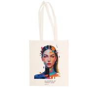MAGITONE Algorya Objectif 2030 Boxy Unisexe Totebag Beige Shopping Sack Réutilisable Unisex Totebag Beige Shopping Sack Reusable