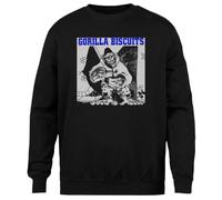 MAGITONE Biscuits Gorilla 7 Pouces Pull Noir Unisexe Ras du Cou sans Sexe Unisex Black Jumper Genderless Crewneck