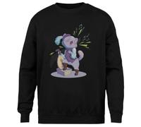 MAGITONE Chat Barde Chanteur Aventurier DND Pull Noir Unisexe Ras du Cou sans Sexe Unisex Black Jumper Genderless Crewneck