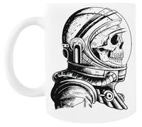 MAGITONE Crâne Dans Un Astronaute Casque Tasse À Café Blanche Tasse À Thé En Céramique White Coffee Mug Ceramic Tea Cup