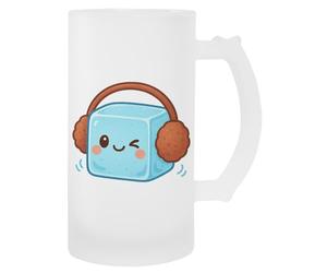 MAGITONE Cube De Glace Chibi Portant Tasse À Bière En Verre Avec Poignée Glass Beer Cup Handled Beverage Mug