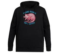 MAGITONE Droits des Personnes Trans Ou Je Mords Pull À Capuche Noir Unisexe sans Genre Unisex Black Hoodie Men Women
