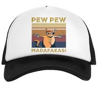 MAGITONE Gangster Chat Casquette Snapback Enfant Blanche Kid Kid White Snapback Children Baseball Cap