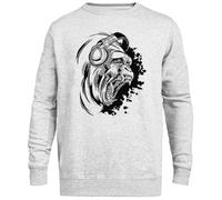 MAGITONE Gorille DJ Pull Gris Unisexe Ras du Cou sans Sexe Unisex Grey Jumper Genderless Crewneck