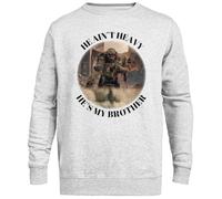 MAGITONE Il n'est Pas Lourd C'est Mon Frère Pull Gris Unisexe Ras du Cou sans Sexe Unisex Grey Jumper Genderless Crewneck