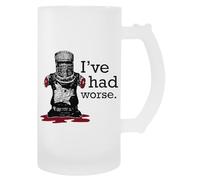 MAGITONE J'ai Connu Pire Tasse À Bière En Verre Avec Poignée Glass Beer Cup Handled Beverage Mug