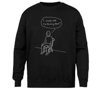 MAGITONE Je Me Demande À Quoi Je Pense Pull Noir Unisexe Ras du Cou sans Sexe Unisex Black Jumper Genderless Crewneck