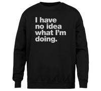 MAGITONE Je n'ai Aucune Idée De Ce Que Je Fais Pull Noir Unisexe Ras du Cou sans Sexe Unisex Black Jumper Genderless Crewneck