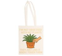 MAGITONE Je Ne Suis Pas Obsédée Par Mes Plantes Unisexe Totebag Beige Shopping Sack Réutilisable Unisex Totebag Beige Shopping Sack Reusable