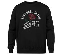 MAGITONE l'amour Jusqu'à La Mort Pull Noir Unisexe Ras du Cou sans Sexe Unisex Black Jumper Genderless Crewneck