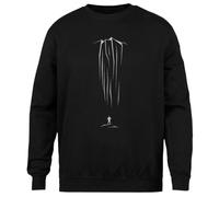 MAGITONE L'ascension Pull Noir Unisexe Ras du Cou sans Sexe Unisex Black Jumper Genderless Crewneck