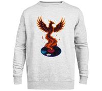MAGITONE Le Phénix Renaît De Ses Cendres De Vinyle Pull Gris Unisexe Ras du Cou sans Sexe Unisex Grey Jumper Genderless Crewneck