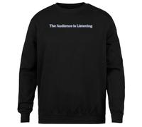 MAGITONE Le Public Écoute Pull Noir Unisexe Ras du Cou sans Sexe Unisex Black Jumper Genderless Crewneck