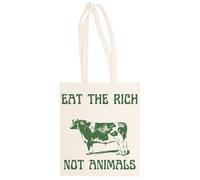 MAGITONE Manger Le Riche Pas Animaux Unisexe Totebag Beige Shopping Sack Réutilisable Unisex Totebag Beige Shopping Sack Reusable