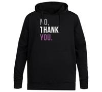 MAGITONE No, Thank You. Sweat à Capuche Unisexe Noir Pullover Unisex Black Hoodie Genderless Pullover