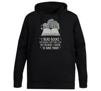 MAGITONE Passionné De Livres Rat De Bibliothèque Pull À Capuche Noir Unisexe sans Genre Unisex Black Hoodie Men Women