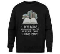 MAGITONE Passionné De Livres Rat De Bibliothèque Pull Noir Unisexe Ras du Cou sans Sexe Unisex Black Jumper Genderless Crewneck