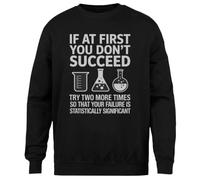 MAGITONE Si Vous n'y Arrivez Pas du Premier Coup Pull Noir Unisexe Ras du Cou sans Sexe Unisex Black Jumper Genderless Crewneck