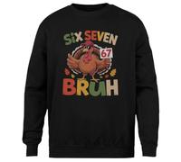 MAGITONE Turquie Six Sept Pull Noir Unisexe Ras du Cou sans Sexe Unisex Black Jumper Genderless Crewneck