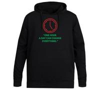 MAGITONE Une Heure par Jour Peut Changer Pull À Capuche Noir Unisexe sans Genre Unisex Black Hoodie Men Women