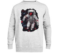 MAGITONE Vagabond Cosmique dans l'espace Profond Pull Gris Unisexe Ras du Cou sans Sexe Unisex Grey Jumper Genderless Crewneck