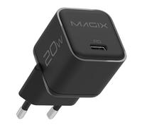 Magix Chargeur 20W NANO, USB-C GaN PD Power Delivery pour iPhone 14/14 Pro/14 Pro Max/13 Pro Max, Galaxy, iPad (EUR PLUG) (NOIR)