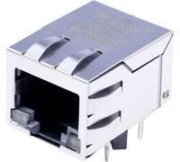 MagJack 10/100Base-TX 4 Transformateur avec LEDs Tab down BEL Stewart Connectors SI-60024-F RJ45 embase femelle horizontale 10/100Base-TX Pôle: 8P8C nickelé,
