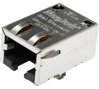 MagJack 10/100Base-TX 4 Transformateur Tab down BEL Stewart Connectors S811-1X1T-06-F RJ45 embase femelle horizontale 10/100Base-TX Pôle: 8P8C nickelé, métal 1