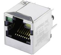 MagJack 10/100Base-TX vertical 4 Transformateur avec LEDs BEL Stewart Connectors SI-46001-F RJ45 embase femelle, verticale