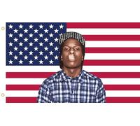 MAGJIUKE Tapisserie drapeau américain rappeur Rocky 9,1 x 1,5 m - Poster américain rap Asap pour chambre à coucher, salon décoration amusante