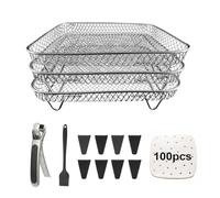 Magla Ensemble de friteuse à air carré compatible avec friteuse à air Ninja Speedi 5,7 L, friteuse Cosori Air Fryer 5,5 L et Tefal Air Fryer 6,5 L, etc. Panier de friteuse à air. Accessoires pour