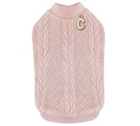 Maglioncino a collo alto modello Chains rosa per cani Croci