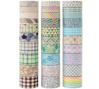 MAGLITT Washi Tape Set 30 Rouleaux Masking Tape Ruban adhesif decoratif pour Scrapbooking Artisanat de Bricolage (Basic Patterns)