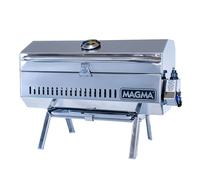Magma Anacapa A10-918-3 Barbecue à gaz en acier inoxydable 22,9 x 45,7 cm | Barbecue au propane pour bateaux, camping-cars et camping-cars avec chauffage uniforme, pieds de table