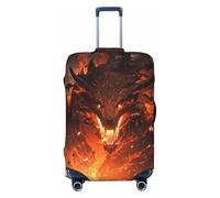 Magma Fire Housses de protection élastiques pour bagages de voyage Motif dragon noir 45,7 à 81,3 cm, noir, S