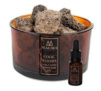 Magma London - Diffuseur en pierre de lave - Diffuseur d'huiles essentielles en pierre volcanique - Parfum d'intérieur - Pierres d'arômes organiques longue durée - « Cool Woods » (« Bois frais »)