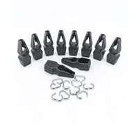 MAGMA Lot de 10 Crochets d’Attache + Bagues de Fixation pour Crochets de 8 mm/Quick Clips pour Sangles Élastiques et Tendeurs, Cordes Élastiques, Auvents, Bâches, Piscines, Camping, Jardinage